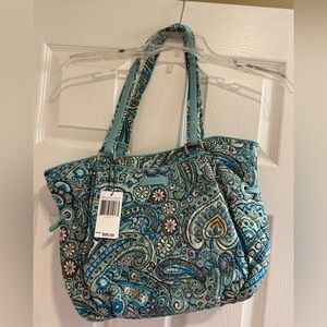 Vera Bradley Teal and Pink Paisley Tote with Matching wallet NWT